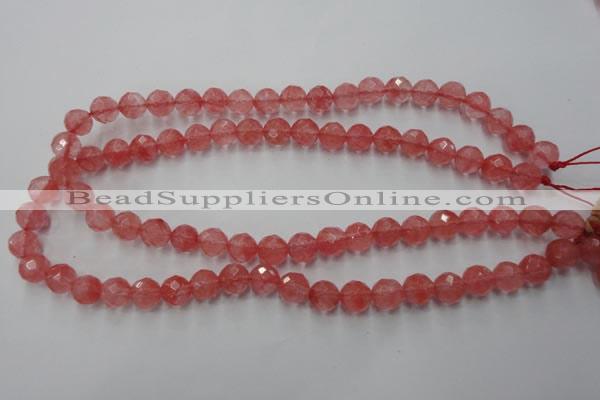 CCY113 15.5 inches 10mm faceted round cherry quartz beads wholesale