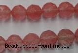 CCY114 15.5 inches 12mm faceted round cherry quartz beads wholesale