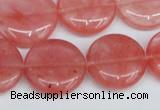 CCY153 15.5 inches 20mm flat round cherry quartz beads wholesale