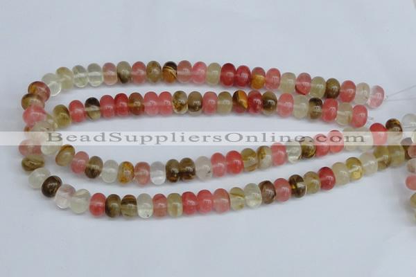 CCY202 15.5 inches 8*12mm rondelle volcano cherry quartz beads