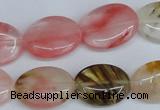 CCY218 15.5 inches 15*20mm oval volcano cherry quartz beads