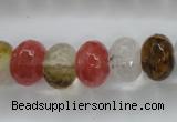 CCY404 15.5 inches 10*14mm faceted rondelle volcano cherry quartz beads