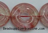 CCY56 15.5 inches 30mm donut cherry quartz beads wholesale