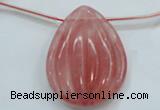 CCY57 30*40mm top-drilled teardrop cherry quartz beads wholesale