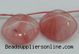 CCY58 25*30mm top-drilled conch cherry quartz beads wholesale