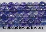 CCY601 15.5 inches 6mm faceted round blue cherry quartz beads