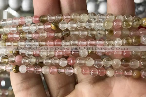 CCY630 15.5 inches 4mm round volcano cherry quartz beads wholesale