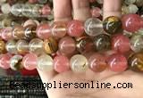 CCY635 15.5 inches 14mm round volcano cherry quartz beads wholesale