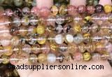 CCY641 15.5 inches 6mm round volcano cherry quartz beads