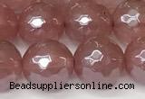 CCY667 15 inches 10mm faceted round AB-color cherry quartz beads