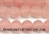 CCY671 15 inches 6mm round matte cherry quartz beads