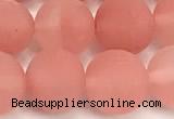 CCY674 15 inches 12mm round matte cherry quartz beads