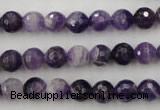 CDA152 15.5 inches 8mm faceted round dogtooth amethyst beads