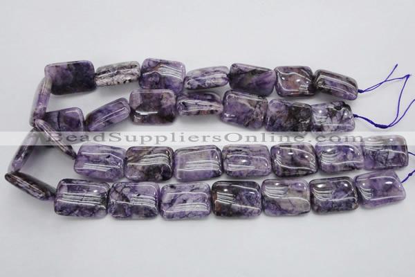 CDA311 15.5 inches 18*25mm rectangle dyed dogtooth amethyst beads