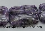 CDA312 15.5 inches 25*35mm rectangle dyed dogtooth amethyst beads