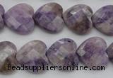 CDA325 15.5 inches 16*16mm faceted heart dyed dogtooth amethyst beads