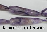 CDA342 15.5 inches 10*40mm faceted teardrop dyed dogtooth amethyst beads