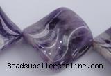 CDA41 15.5 inches 30*30mm twisted diamond dogtooth amethyst beads