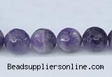 CDA61 15.5 inches 12mm faceted round dogtooth amethyst beads