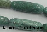 CDB12 12*40mm carved cylinder natural new dragon blood jasper beads