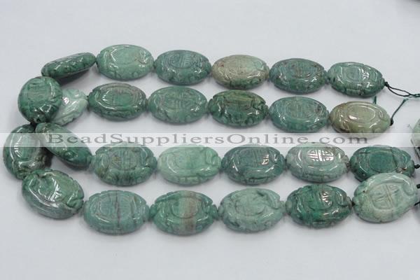 CDB15 15.5 inches 22*32mm carved oval natural new dragon blood jasper beads