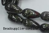 CDB203 15.5 inches 10*20mm teardrop natural dragon blood jasper beads