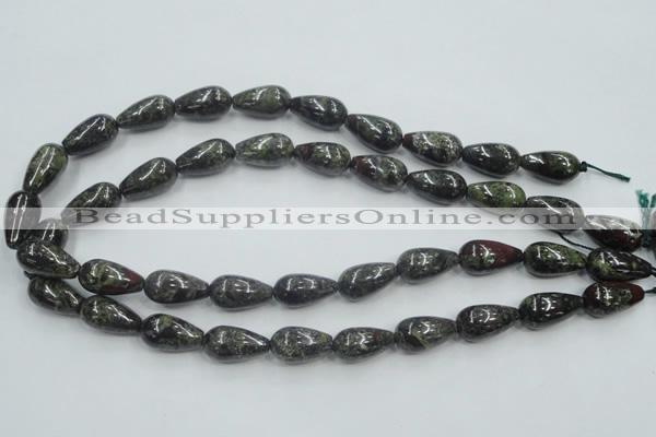 CDB203 15.5 inches 10*20mm teardrop natural dragon blood jasper beads