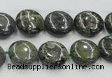 CDB207 15.5 inches 14mm flat round natural dragon blood jasper beads