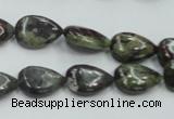 CDB215 15.5 inches 10*14mm flat teardrop natural dragon blood jasper beads