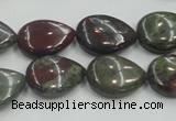 CDB216 15.5 inches 13*18mm flat teardrop natural dragon blood jasper beads