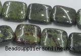 CDB221 15.5 inches 20*20mm square natural dragon blood jasper beads