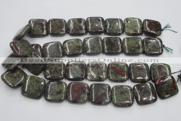 CDB222 15.5 inches 25*25mm square natural dragon blood jasper beads