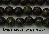 CDB310 15.5 inches 4mm faceted round dragon blood jasper beads