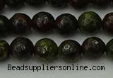 CDB311 15.5 inches 6mm faceted round dragon blood jasper beads