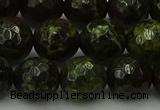 CDB315 15.5 inches 14mm faceted round dragon blood jasper beads