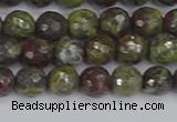 CDB321 15.5 inches 6mm faceted round dragon blood jasper beads