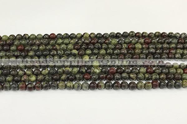 CDB340 15.5 inches 4mm round dragon blood jasper beads wholesale