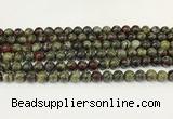 CDB342 15.5 inches 8mm round dragon blood jasper beads wholesale