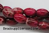 CDE09 15.5 inches 10*14mm rice dyed sea sediment jasper beads