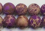 CDE1022 15.5 inches 8mm round matte sea sediment jasper beads