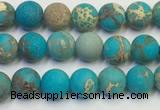 CDE1025 15.5 inches 4mm round matte sea sediment jasper beads