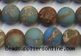 CDE1031 15.5 inches 6mm round matte sea sediment jasper beads