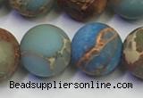 CDE1034 15.5 inches 12mm round matte sea sediment jasper beads