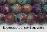 CDE1035 15.5 inches 4mm round matte sea sediment jasper beads