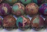 CDE1037 15.5 inches 8mm round matte sea sediment jasper beads