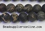 CDE1045 15.5 inches 4mm round matte sea sediment jasper beads