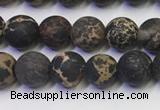 CDE1046 15.5 inches 6mm round matte sea sediment jasper beads