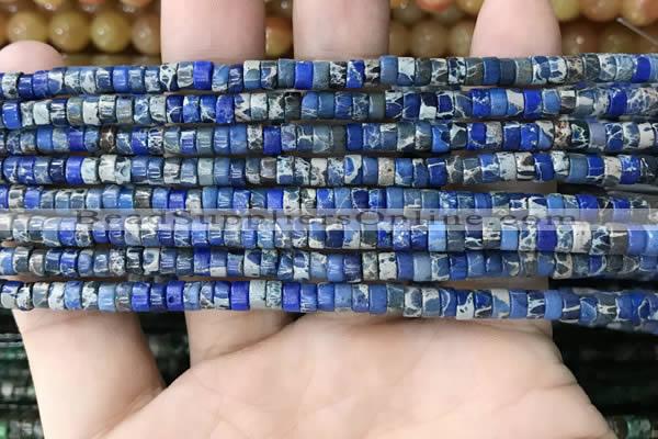 CDE1228 15.5 inches 2.5*4mm heishi sea sediment jasper beads