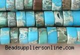 CDE1233 15.5 inches 3*6mm heishi sea sediment jasper beads