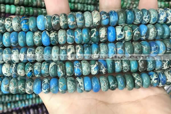 CDE1281 15.5 inches 6*10mm rondelle sea sediment jasper beads